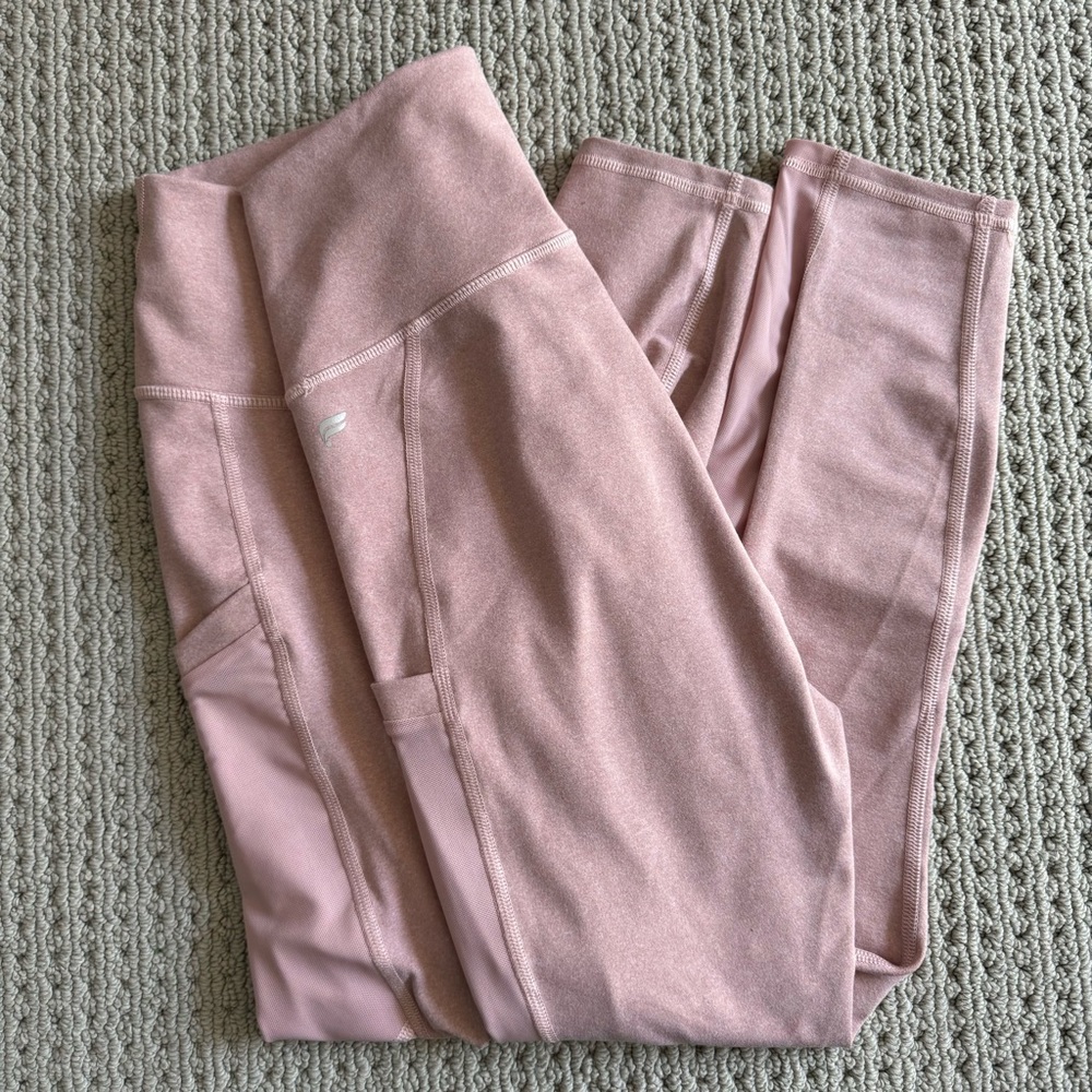 VGUC Fabletics Medium Pink Milk Heather High Rise Mesh Leggings
